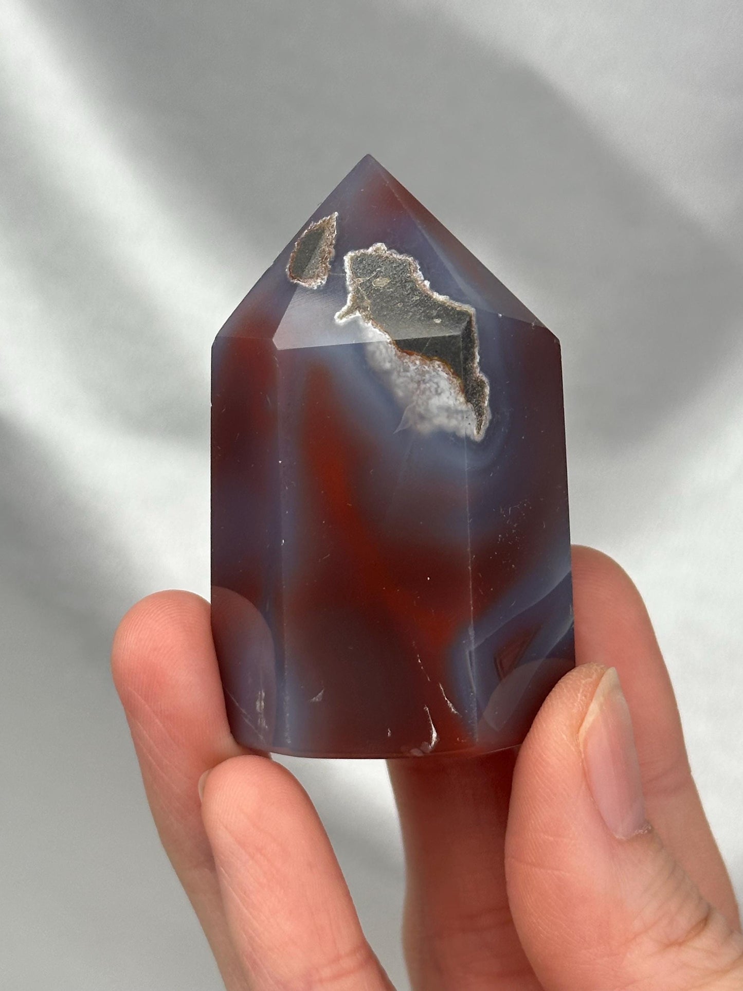 Swazi Agate Tower | Natural Banded Agate Crystal Point | Polished Standing Mineral Specimen for Collectors & Display