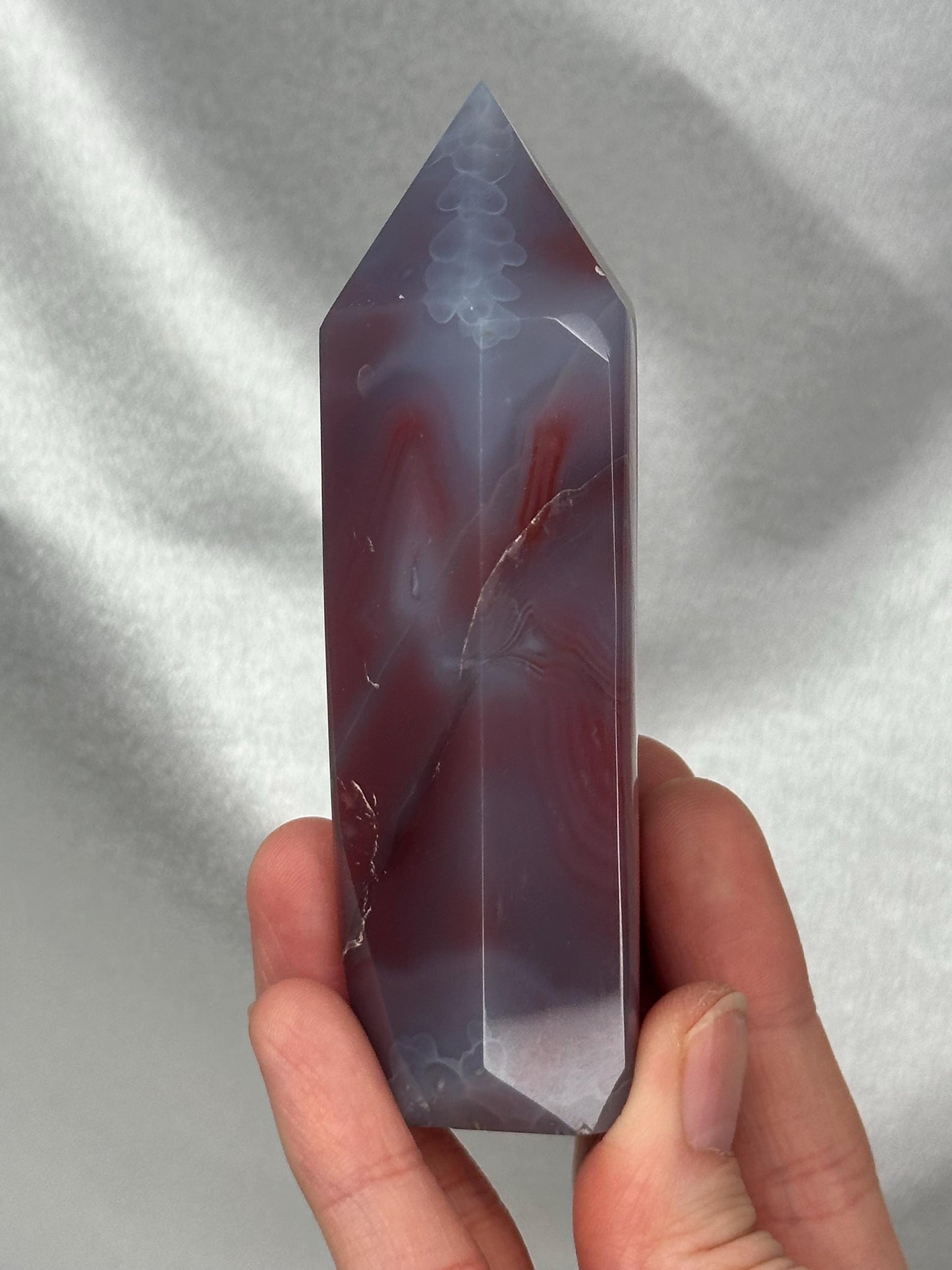 Swazi Agate Tower | Natural Banded Agate Crystal Point | Polished Standing Mineral Specimen for Collectors & Display