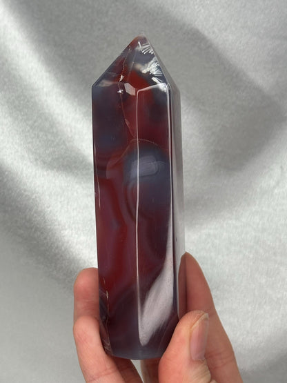 Swazi Agate Tower | Natural Banded Agate Crystal Point | Polished Standing Mineral Specimen for Collectors & Display