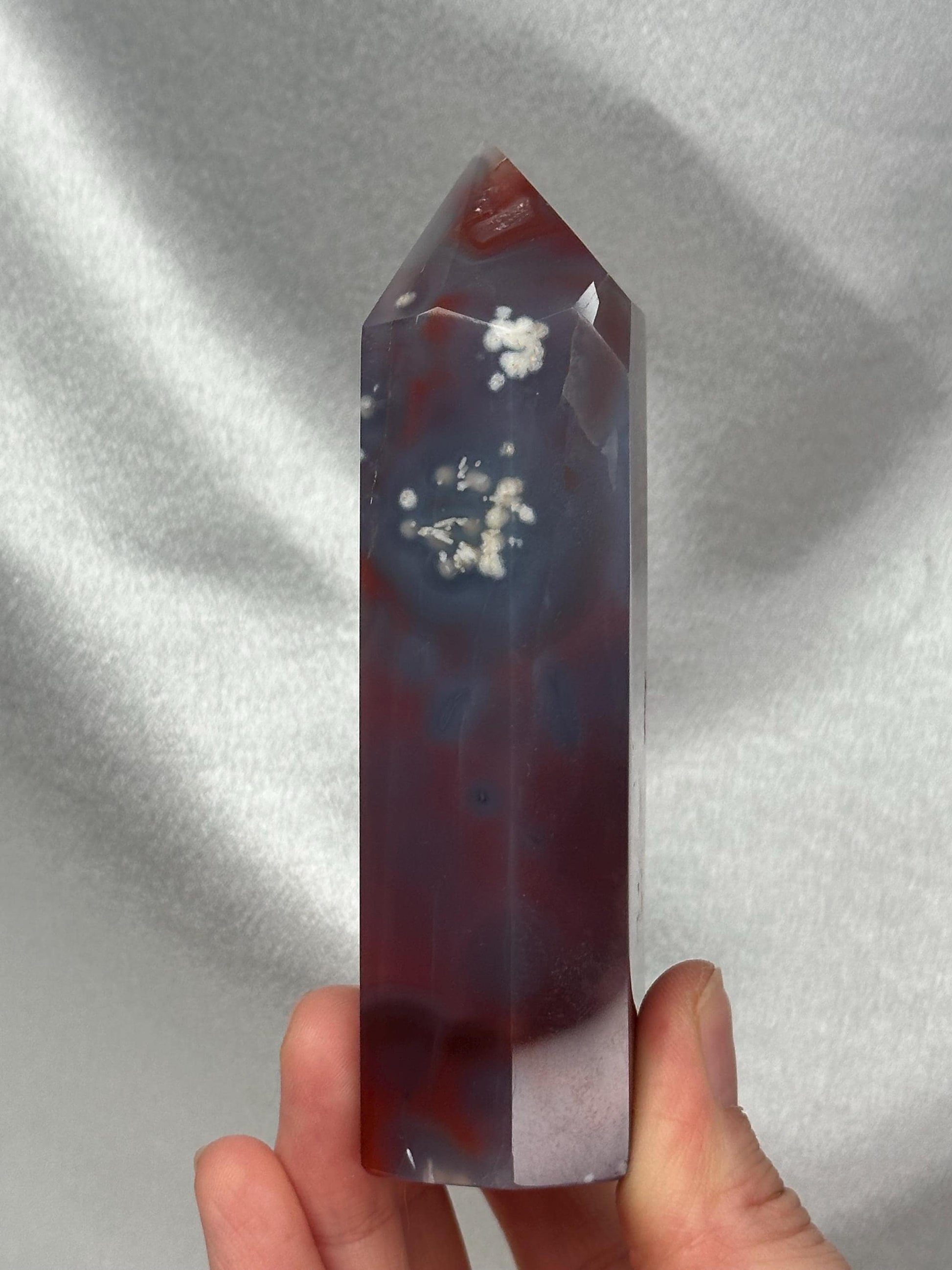 Swazi Agate Tower | Natural Banded Agate Crystal Point | Polished Standing Mineral Specimen for Collectors & Display