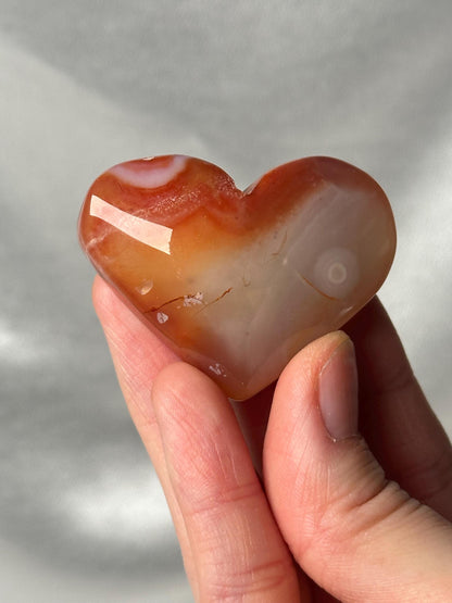 Druzy Carnelian Heart - YOU PICK! | Natural Orange Crystal Heart with Druzy Pocket | Polished Stone Heart Mineral Specimen for Display