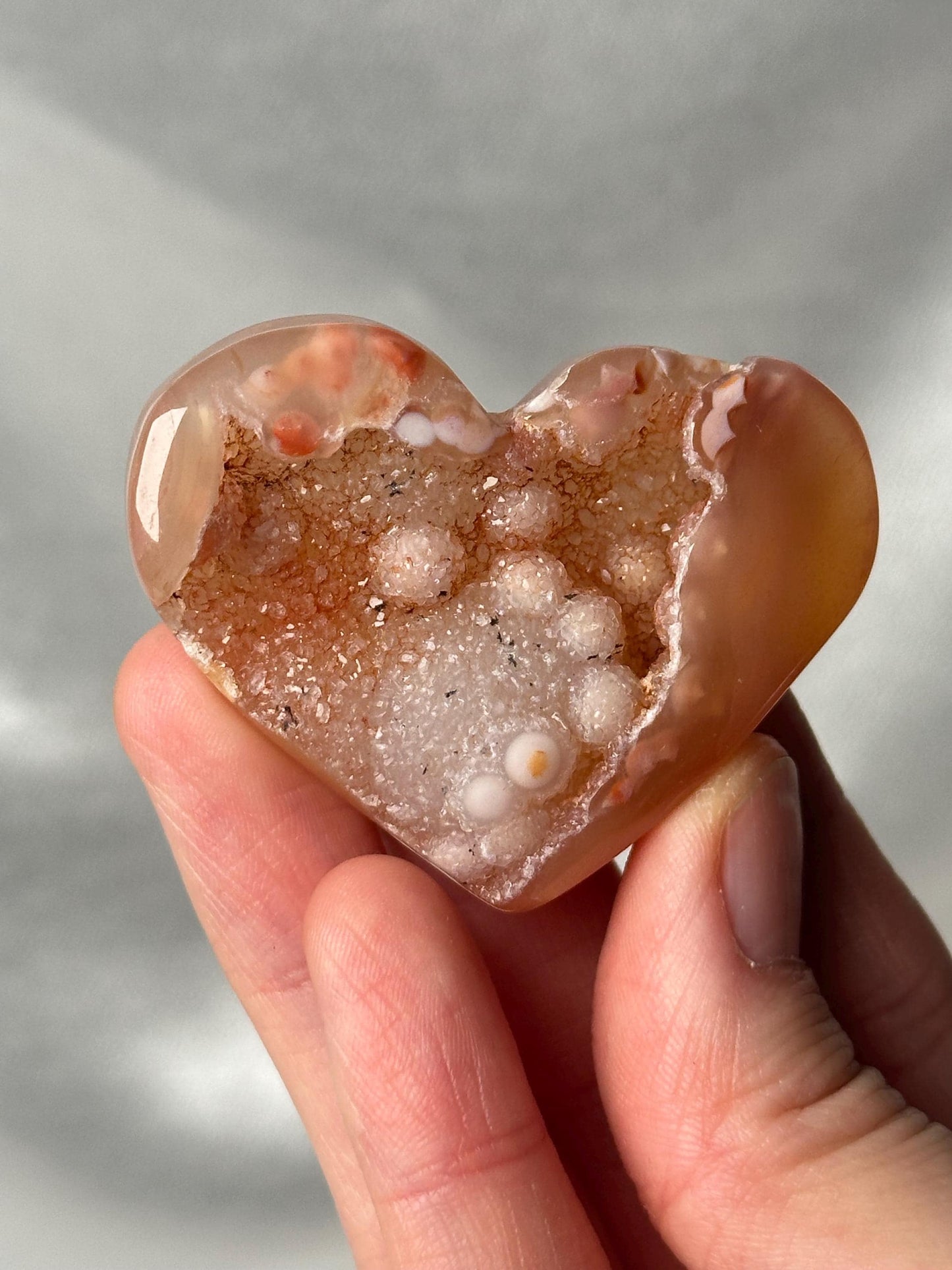 Druzy Carnelian Heart - YOU PICK! | Natural Orange Crystal Heart with Druzy Pocket | Polished Stone Heart Mineral Specimen for Display