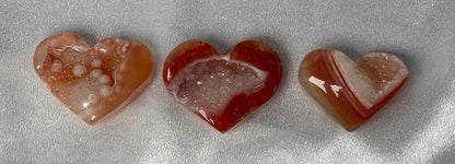 Druzy Carnelian Heart - YOU PICK! | Natural Orange Crystal Heart with Druzy Pocket | Polished Stone Heart Mineral Specimen for Display
