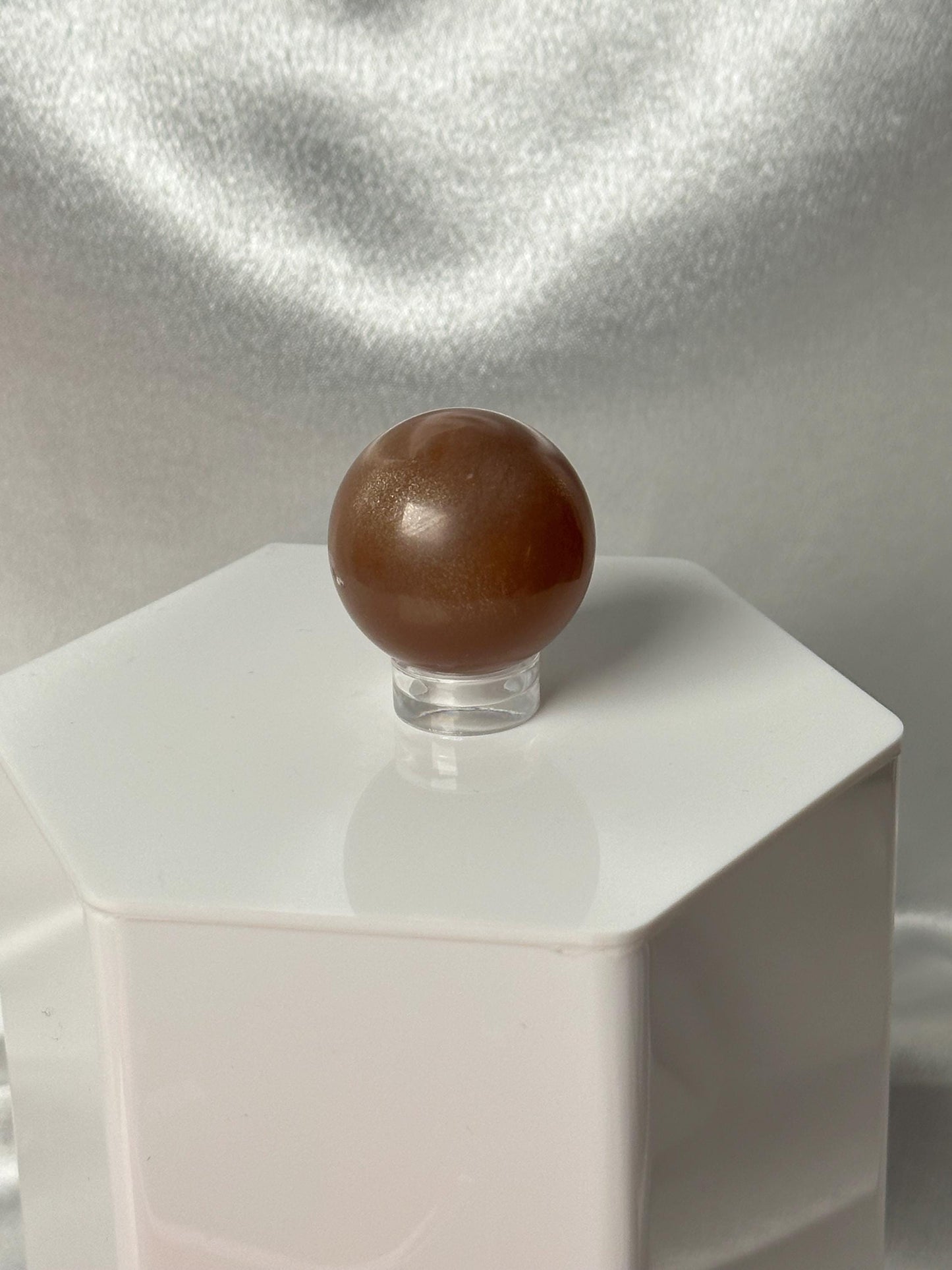Sunstone with Moonstone Crystal Sphere | Polished Natural Stone Ball | Unique Dual Mineral Display Specimen Orb
