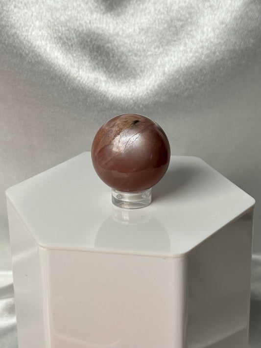 Sunstone with Moonstone Crystal Sphere | Polished Natural Stone Ball | Unique Dual Mineral Display Specimen Orb