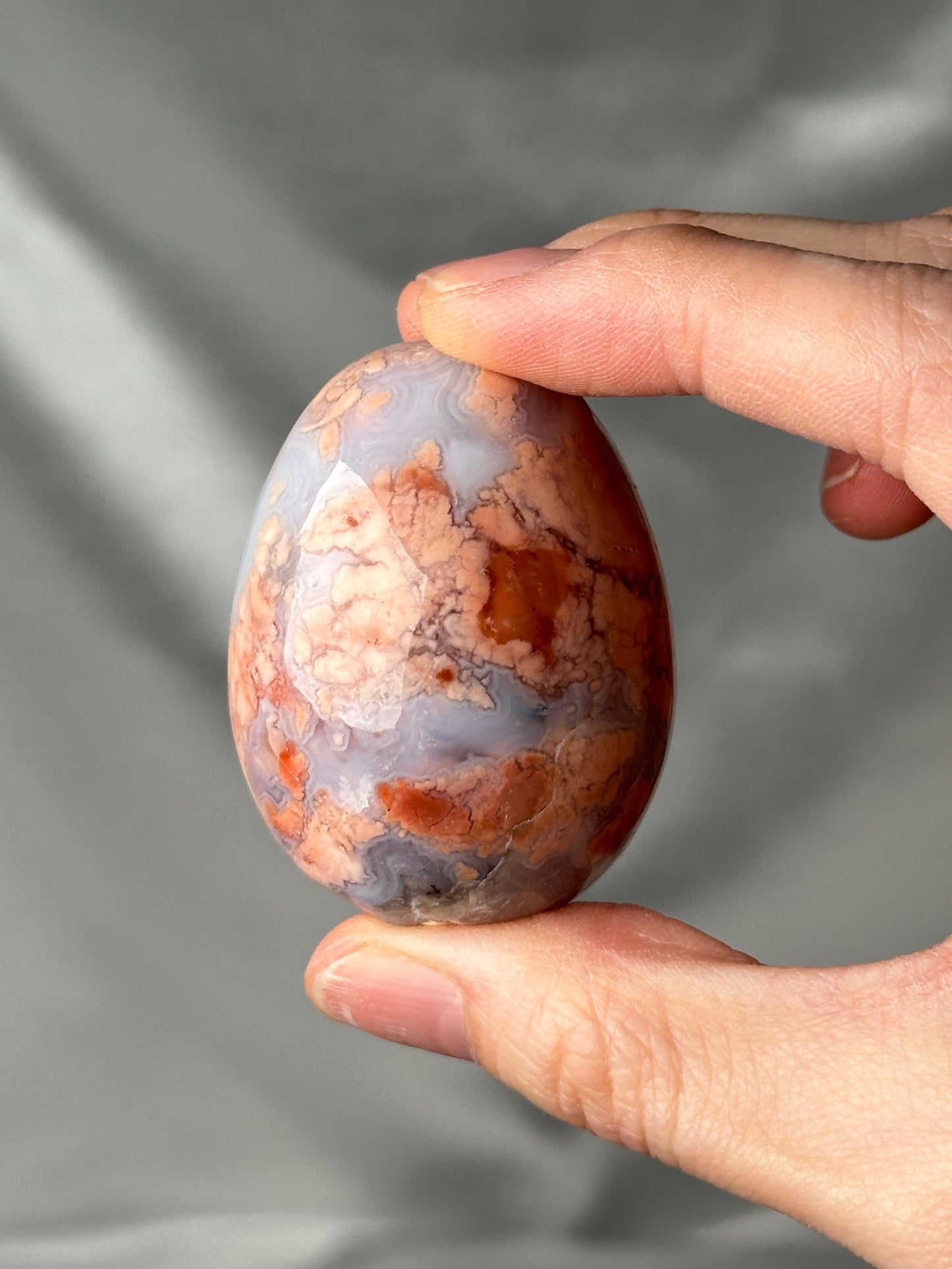 Cotton Candy Agate Egg | Natural Pink Agate Crystal Egg | Polished Agate Mineral Specimen for Collectors & Display