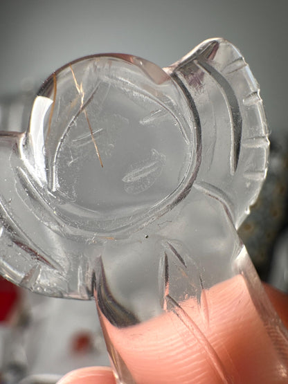 Clear Quartz Mini Angel Carving | Natural Clear Quartz Crystal Angel Figurine | Polished Stone Guardian Sculpture for Collectors & Display