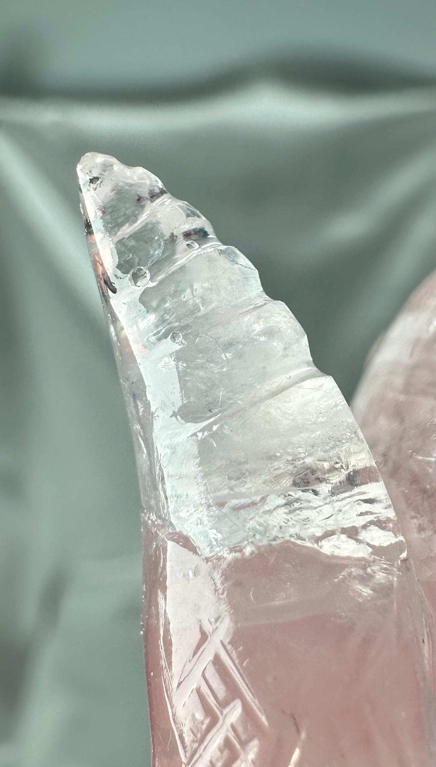 Rose Quartz Snake Carving | Repair | Natural Pink Quartz Crystal Serpent Sculpture | Polished Stone Animal Figurine for Collectors & Display