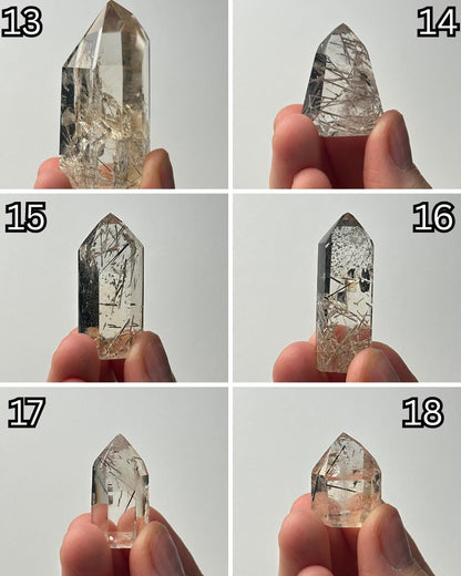 RARE Citrine & Clear Quartz with Rutile – You Pick | Polished Towers | Needle Inclusion Quartz Points | Natural Yellow and Clear Specimens