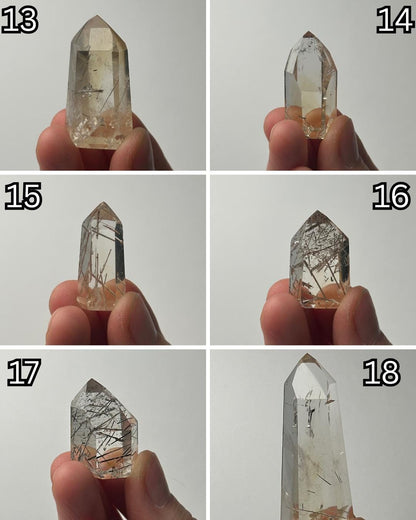 RARE Citrine & Clear Quartz with Rutile – You Pick | Polished Towers | Needle Inclusion Quartz Points | Natural Yellow and Clear Specimens