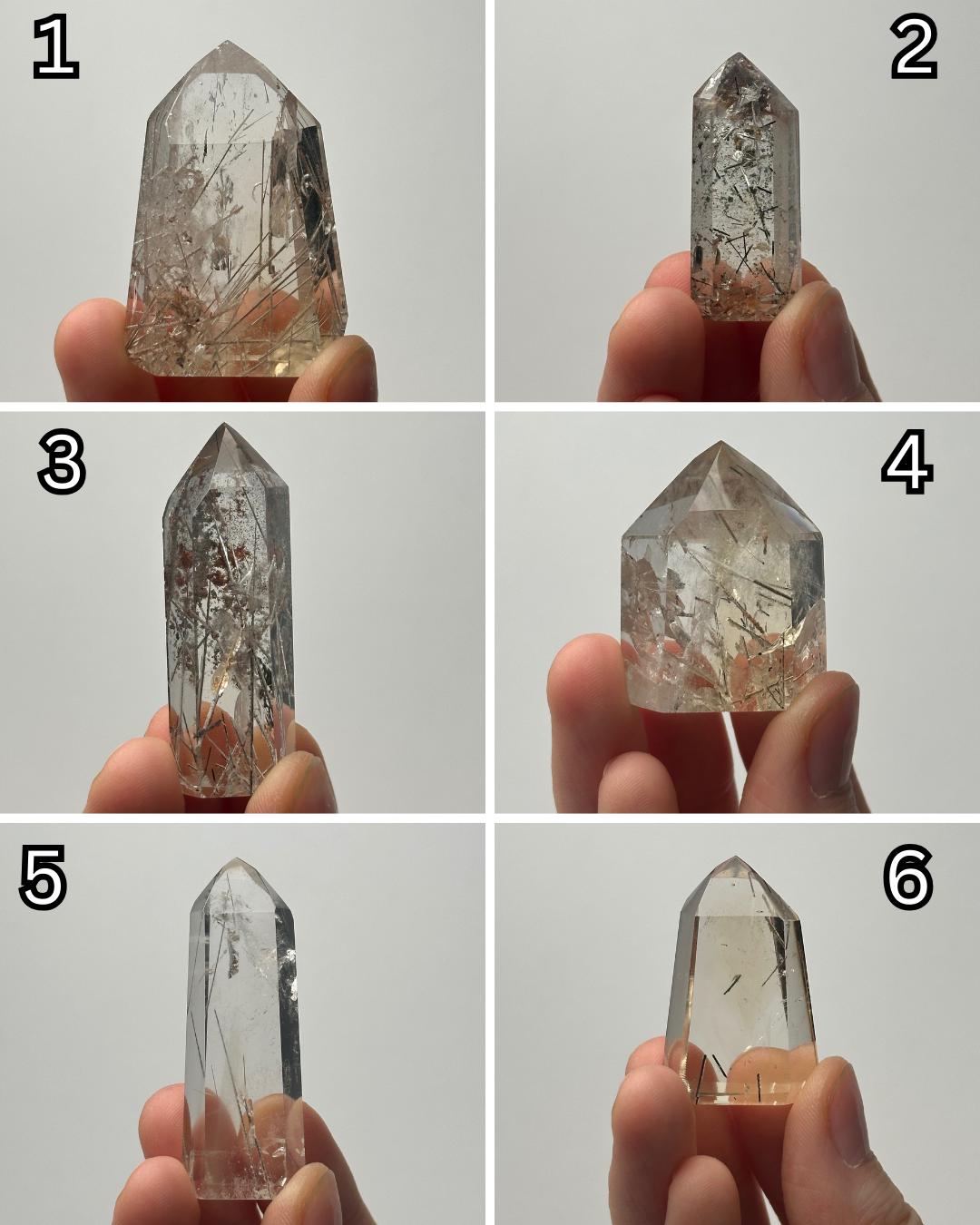 RARE Citrine & Clear Quartz with Rutile – You Pick | Polished Towers | Needle Inclusion Quartz Points | Natural Yellow and Clear Specimens