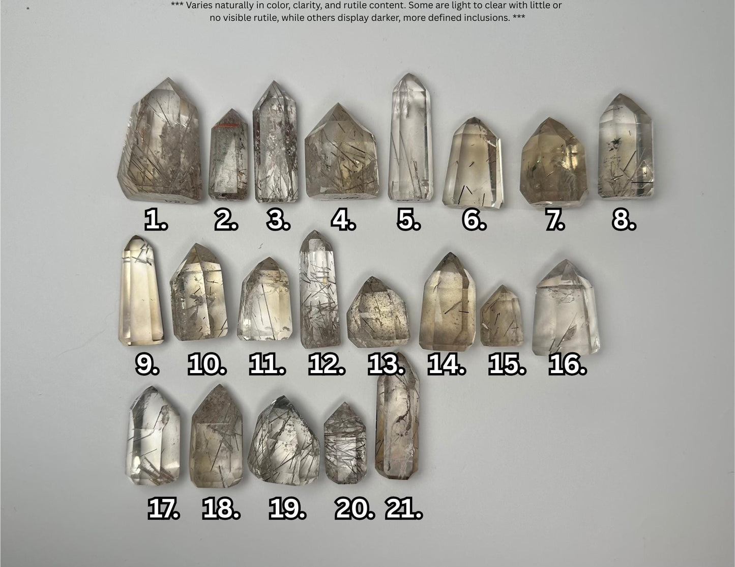 RARE Citrine & Clear Quartz with Rutile – You Pick | Polished Towers | Needle Inclusion Quartz Points | Natural Yellow and Clear Specimens