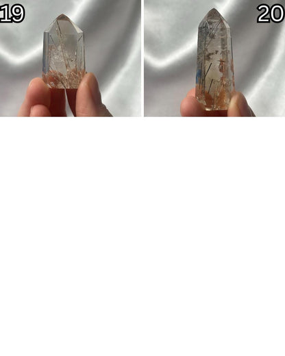 RARE Citrine & Clear Quartz with Rutile – You Pick | Polished Towers | Needle Inclusion Quartz Points | Natural Yellow and Clear Specimens