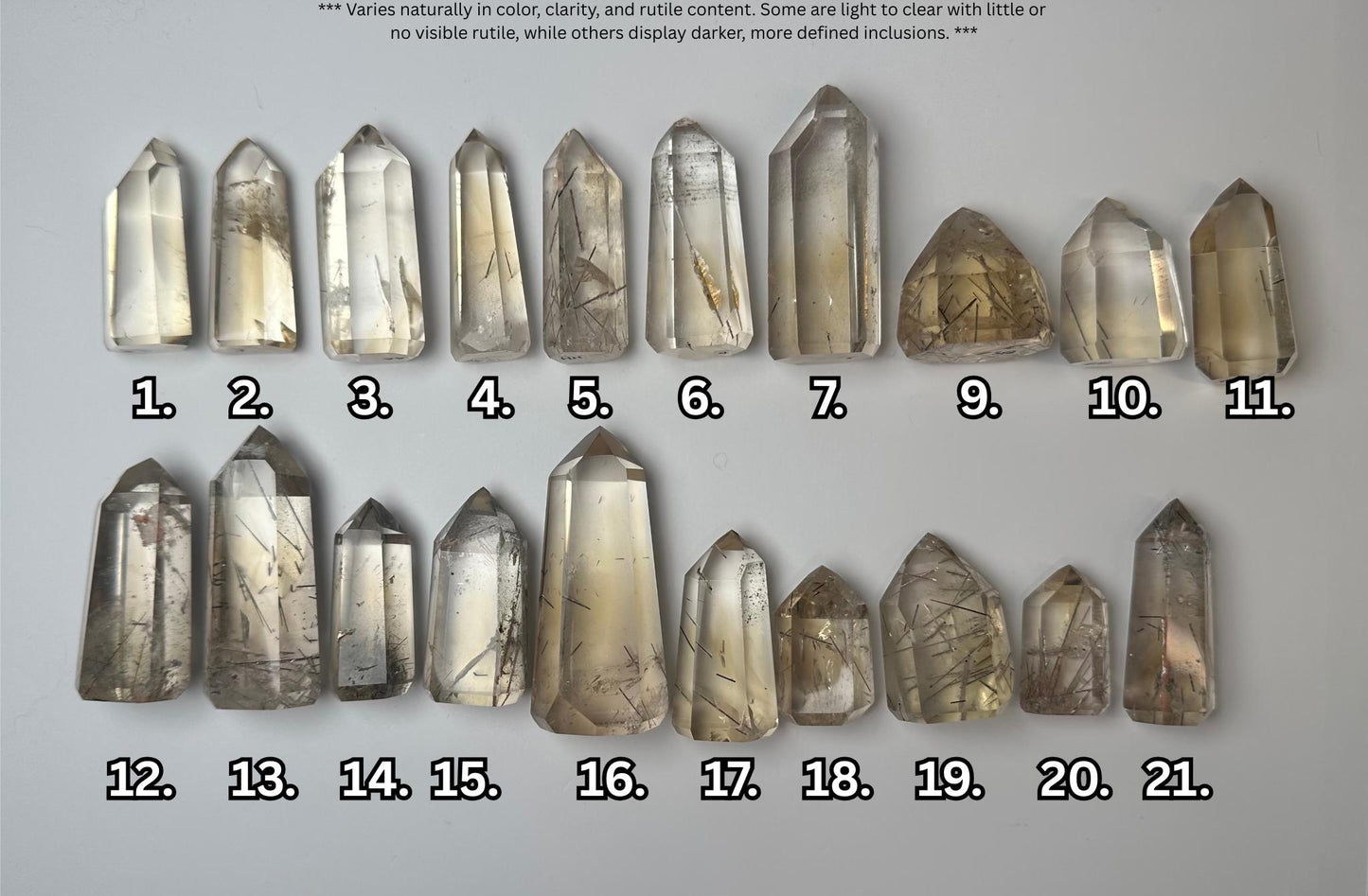RARE Citrine & Clear Quartz with Rutile – You Pick | Polished Towers | Needle Inclusion Quartz Points | Natural Yellow and Clear Specimens