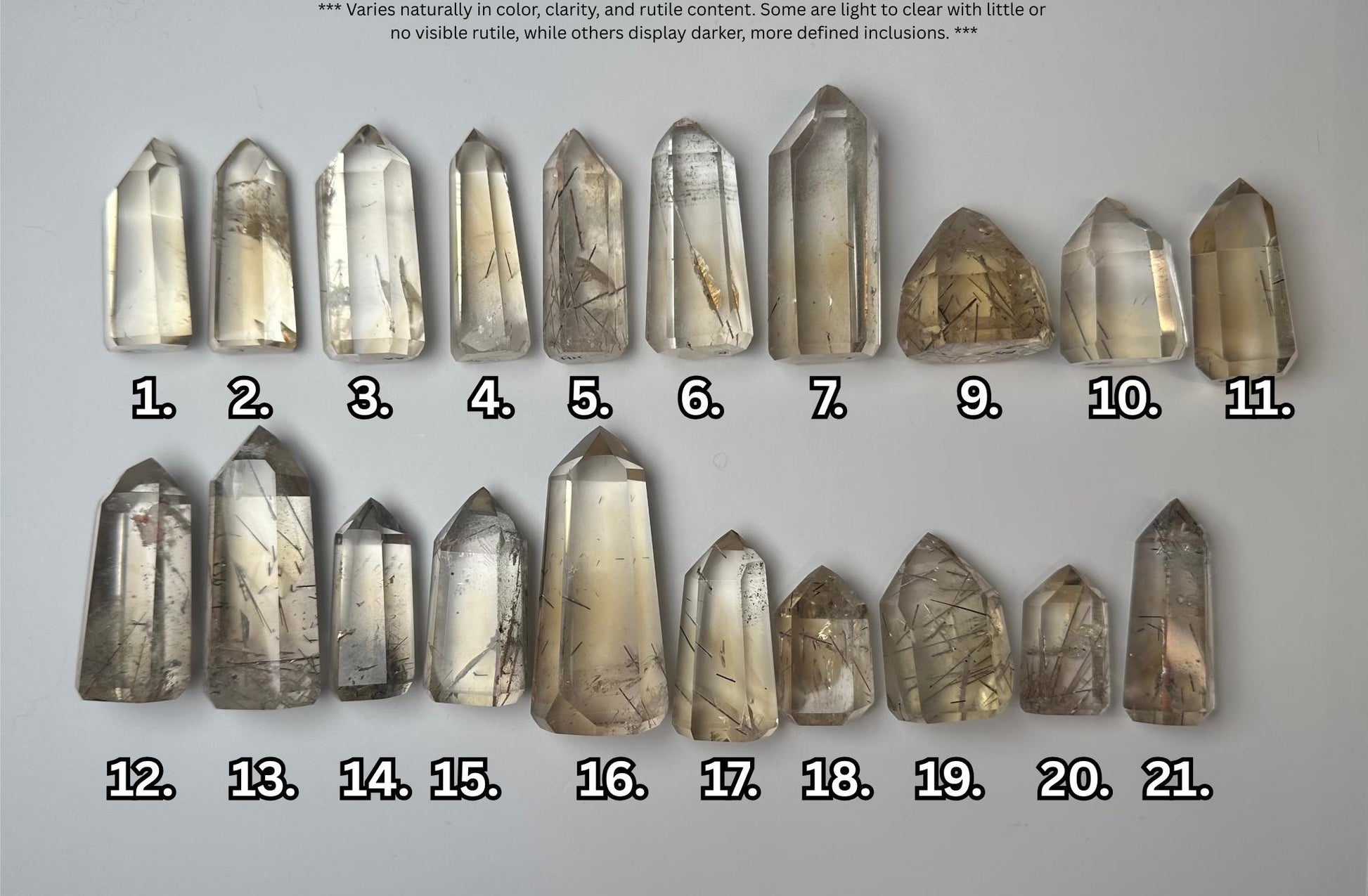 RARE Citrine & Clear Quartz with Rutile – You Pick | Polished Towers | Needle Inclusion Quartz Points | Natural Yellow and Clear Specimens