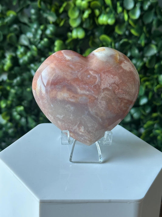 Polychrome Jasper Heart Carving | Multicolor Stone Sculpture | Smooth Mineral Display Piece | Decorative Collectible Crystal Accent