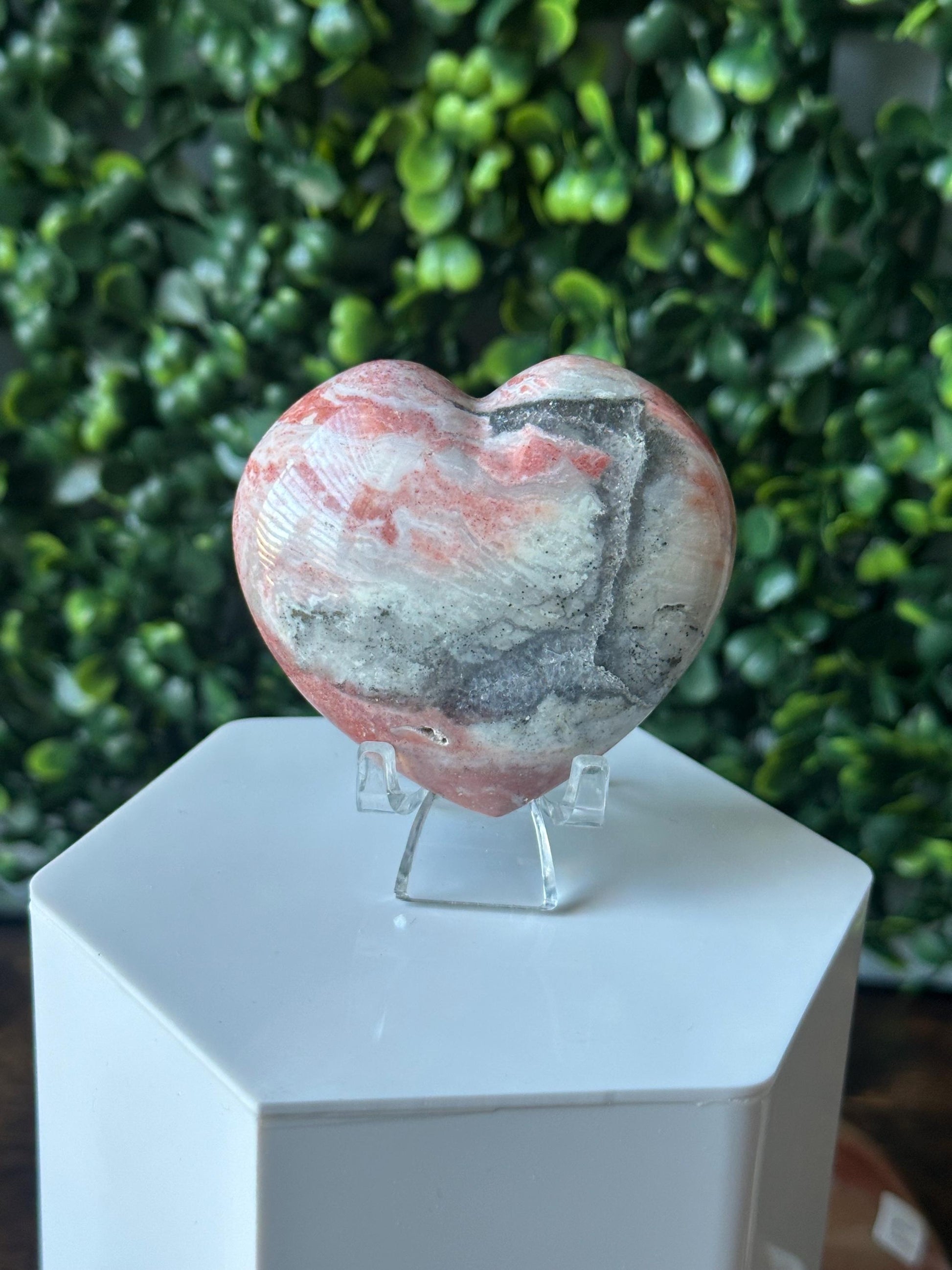 Polychrome Jasper Heart Carving | Multicolor Stone Sculpture | Smooth Mineral Display Piece | Decorative Collectible Crystal Accent
