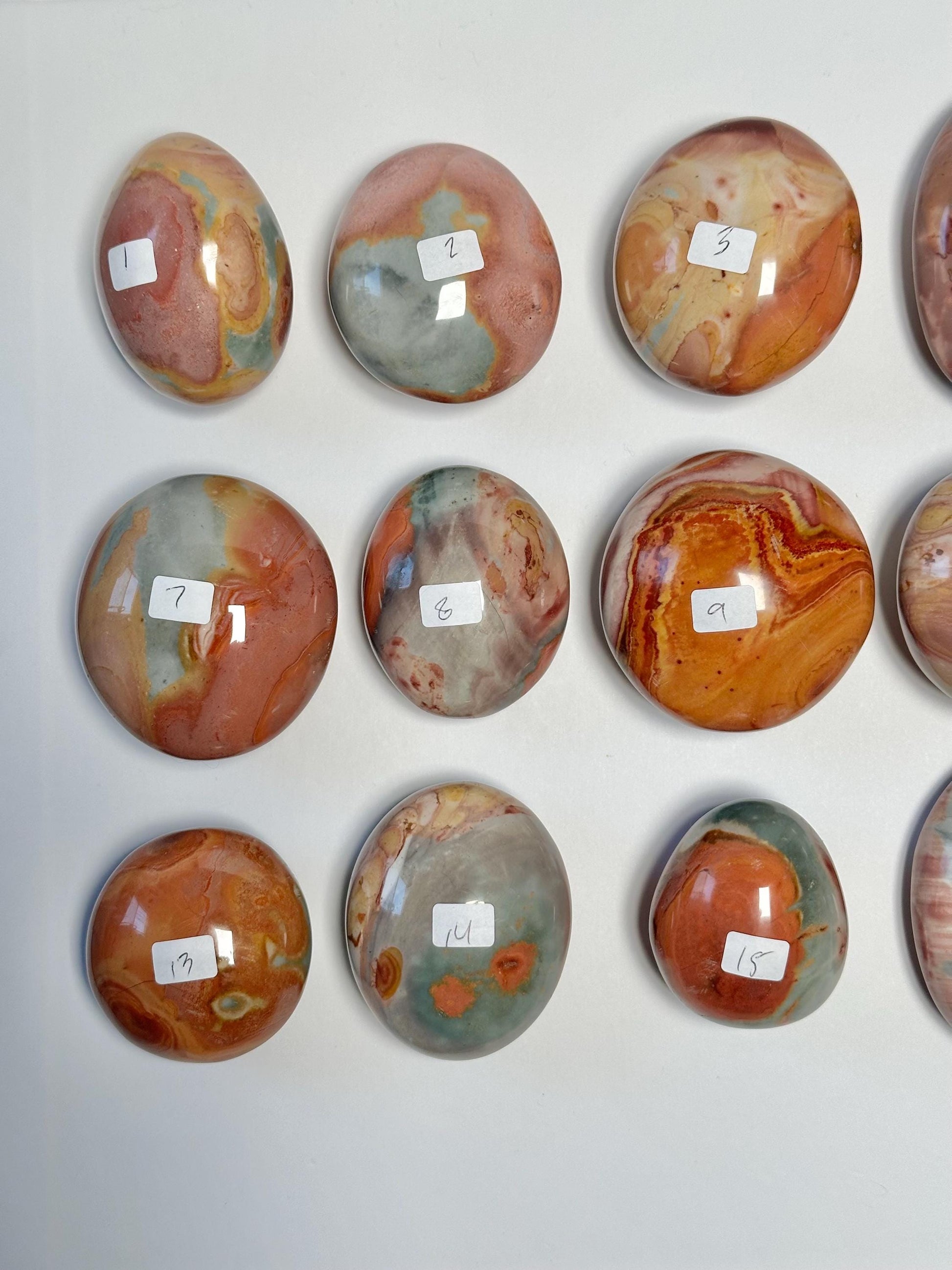 Polychrome Jasper Palmstone - YOU PICK! | Colorful Stone Handheld Sculpture | Smooth Mineral Display Piece | Decorative Crystal Collectible