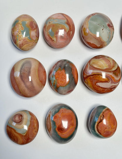 Polychrome Jasper Palmstone - YOU PICK! | Colorful Stone Handheld Sculpture | Smooth Mineral Display Piece | Decorative Crystal Collectible