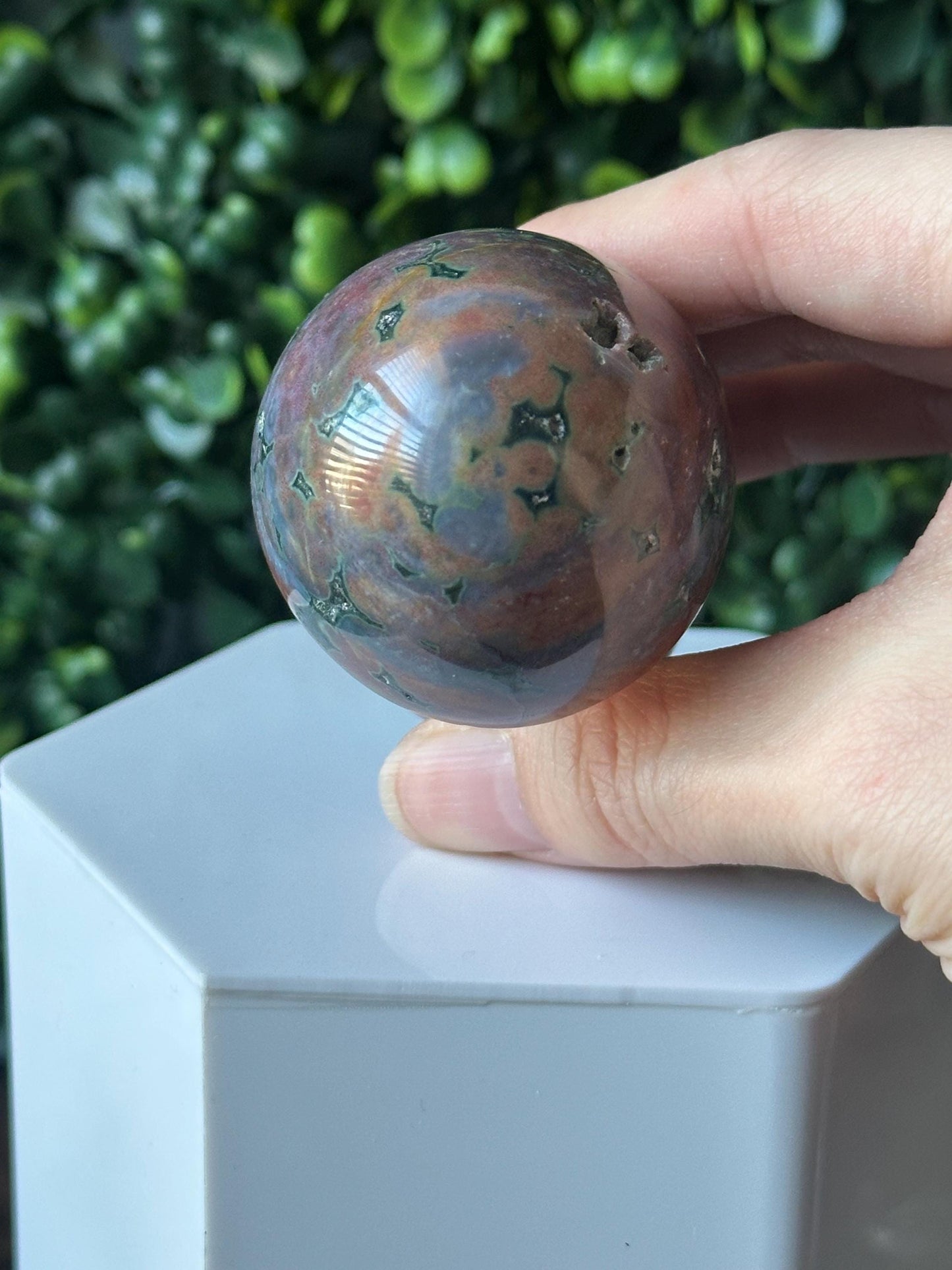 Sea Jasper Mushroom Carving | Natural Ocean Jasper Stone Sculpture | Polished Crystal Mushroom Mineral Specimen for Collectors Display Decor