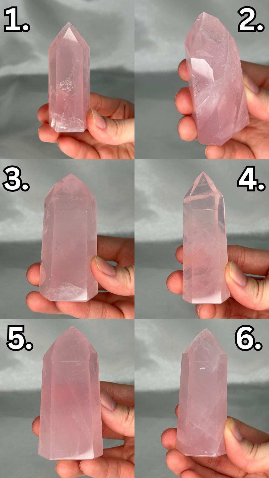 Rose Quartz Towers | YOU PICK! | Brazil | Natural Pink Crystal Point | Raw Standing Rose Quartz for Decor, Energy Work & Crystal Collectors