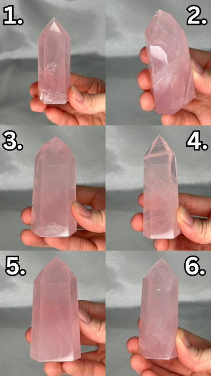 Rose Quartz Towers | YOU PICK! | Brazil | Natural Pink Crystal Point | Raw Standing Rose Quartz for Decor, Energy Work & Crystal Collectors