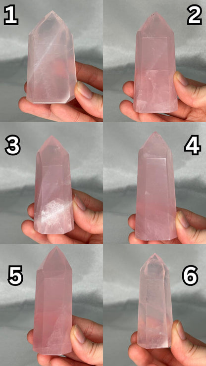 Rose Quartz Towers | YOU PICK! | Brazil | Natural Pink Crystal Point | Raw Standing Rose Quartz for Decor, Energy Work & Crystal Collectors