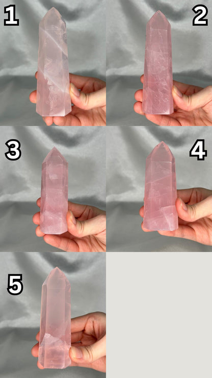 Rose Quartz Towers | YOU PICK! | Brazil | Natural Pink Crystal Point | Raw Standing Rose Quartz for Decor, Energy Work & Crystal Collectors