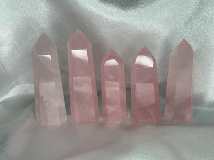 Rose Quartz Towers | YOU PICK! | Brazil | Natural Pink Crystal Point | Raw Standing Rose Quartz for Decor, Energy Work & Crystal Collectors