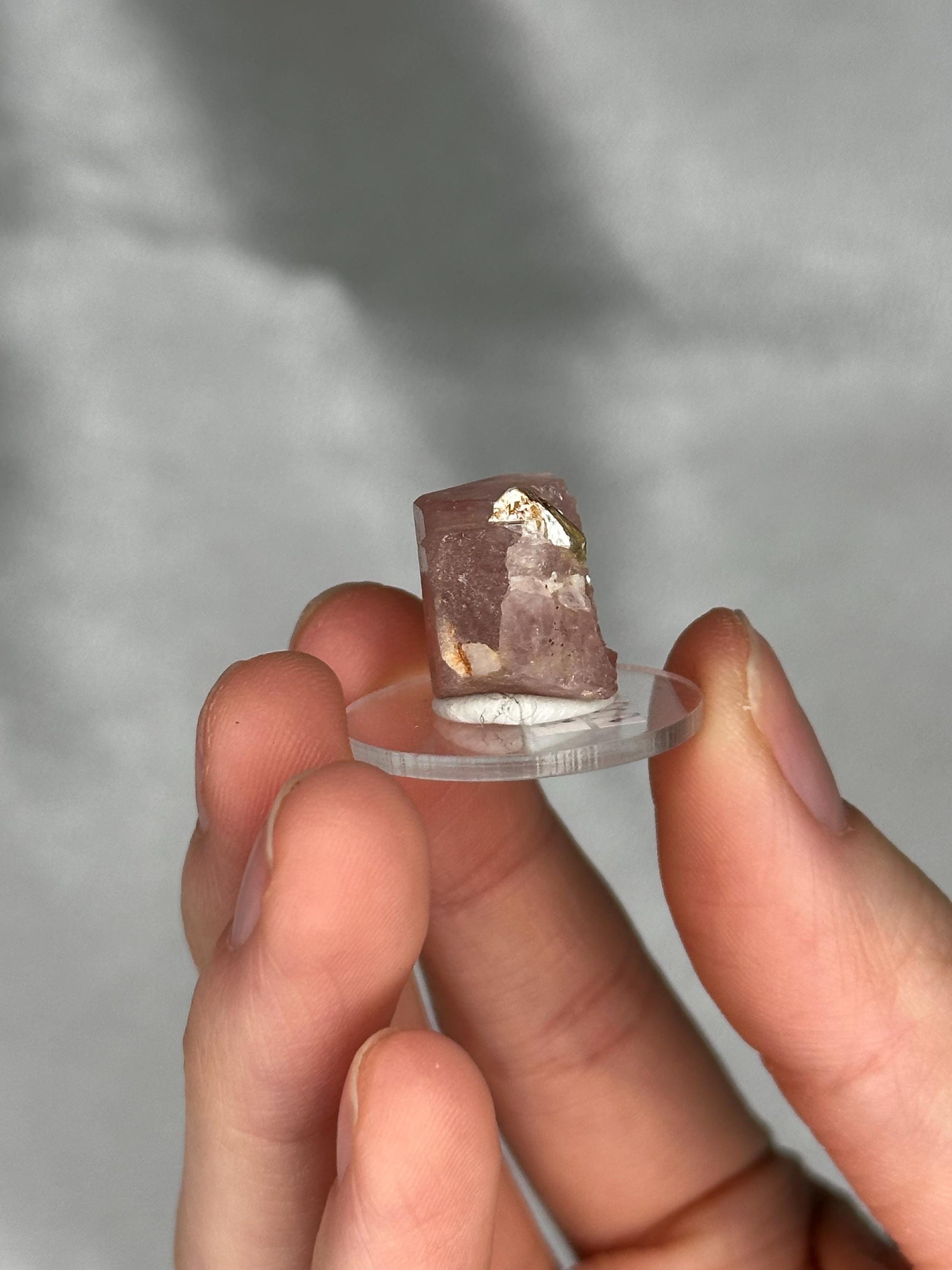 Gemmy Pink Apatite Muscovite Specimen | Rosy Crystal Formation | Natural Mineral Display Piece | Collector Showcase Decorative Accent