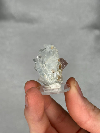 Pink Apatite Specimen with Aquamarine | Natural Crystal Association | Raw Mineral Display Piece | Collector Showcase Accent