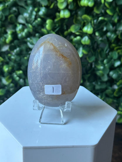 Blue Rose Quartz Small Palm Stone | Natural Quartz Crystal Handheld Piece | Smooth Mineral Specimen | Collector Display Decorative Accent