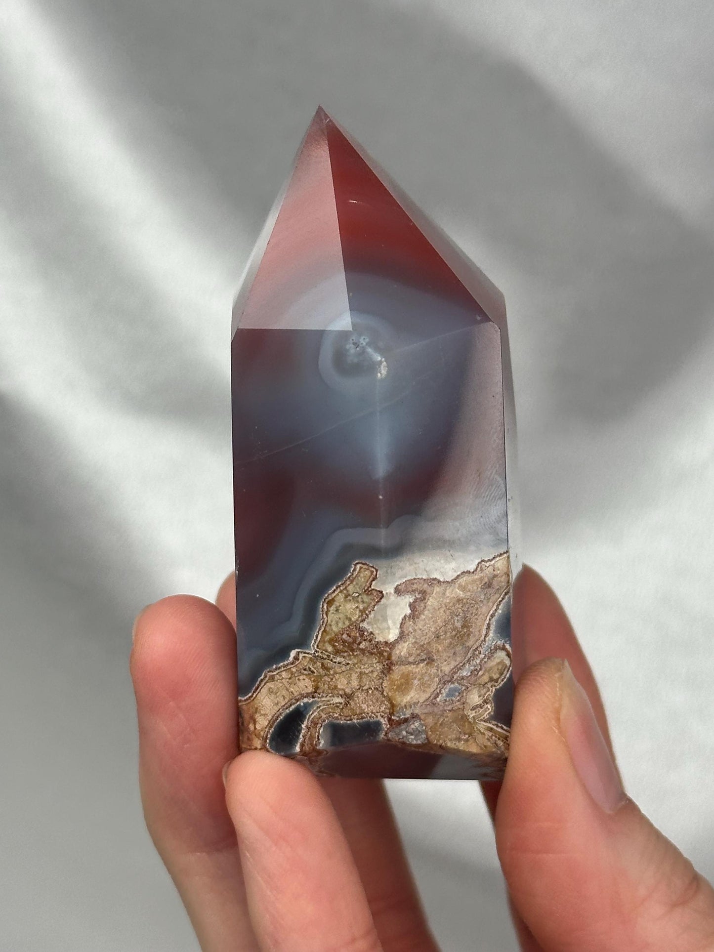 Swazi Agate Tower | Natural Banded Agate Crystal Point | Polished Standing Mineral Specimen for Collectors & Display