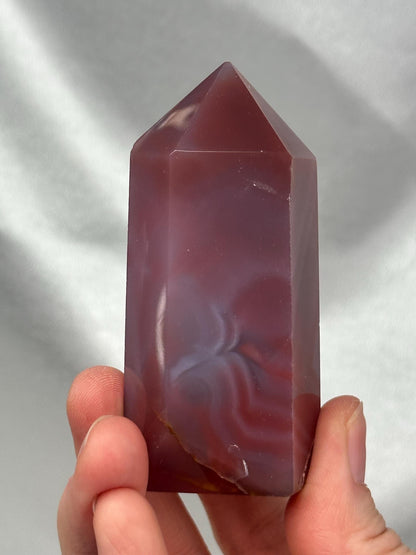 Swazi Agate Tower | Natural Banded Agate Crystal Point | Polished Standing Mineral Specimen for Collectors & Display
