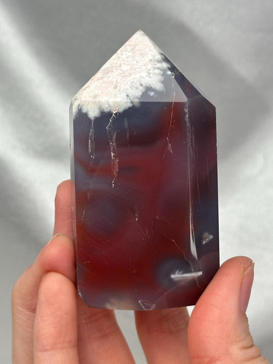 Swazi Agate Tower | Natural Banded Agate Crystal Point | Polished Standing Mineral Specimen for Collectors & Display