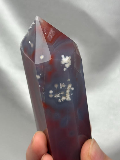 Swazi Agate Tower | Natural Banded Agate Crystal Point | Polished Standing Mineral Specimen for Collectors & Display