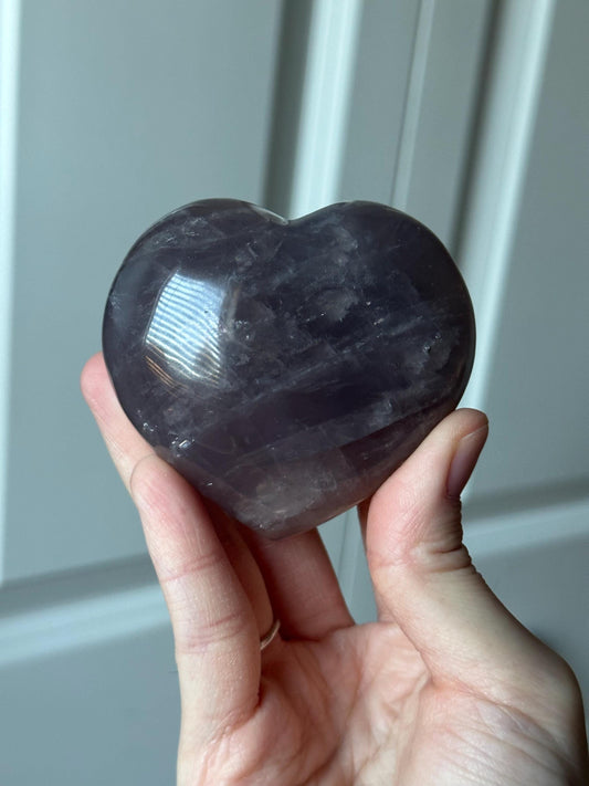 Blue Rose Quartz Heart with Metal Stand | Natural Quartz Crystal Heart Display | Polished Stone Decor Piece for Collectors & Home Shelves