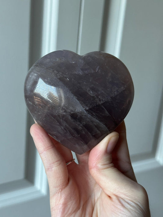 Blue Rose Quartz Heart with Metal Stand | Natural Quartz Crystal Heart Display | Polished Stone Decor Piece for Collectors & Home Shelves