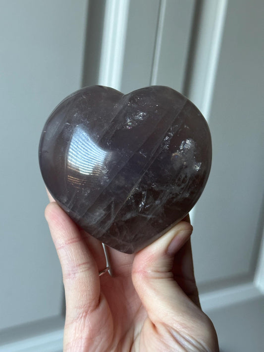 Blue Rose Quartz Heart with Metal Stand | Natural Quartz Crystal Heart Display | Polished Stone Decor Piece for Collectors & Home Shelves