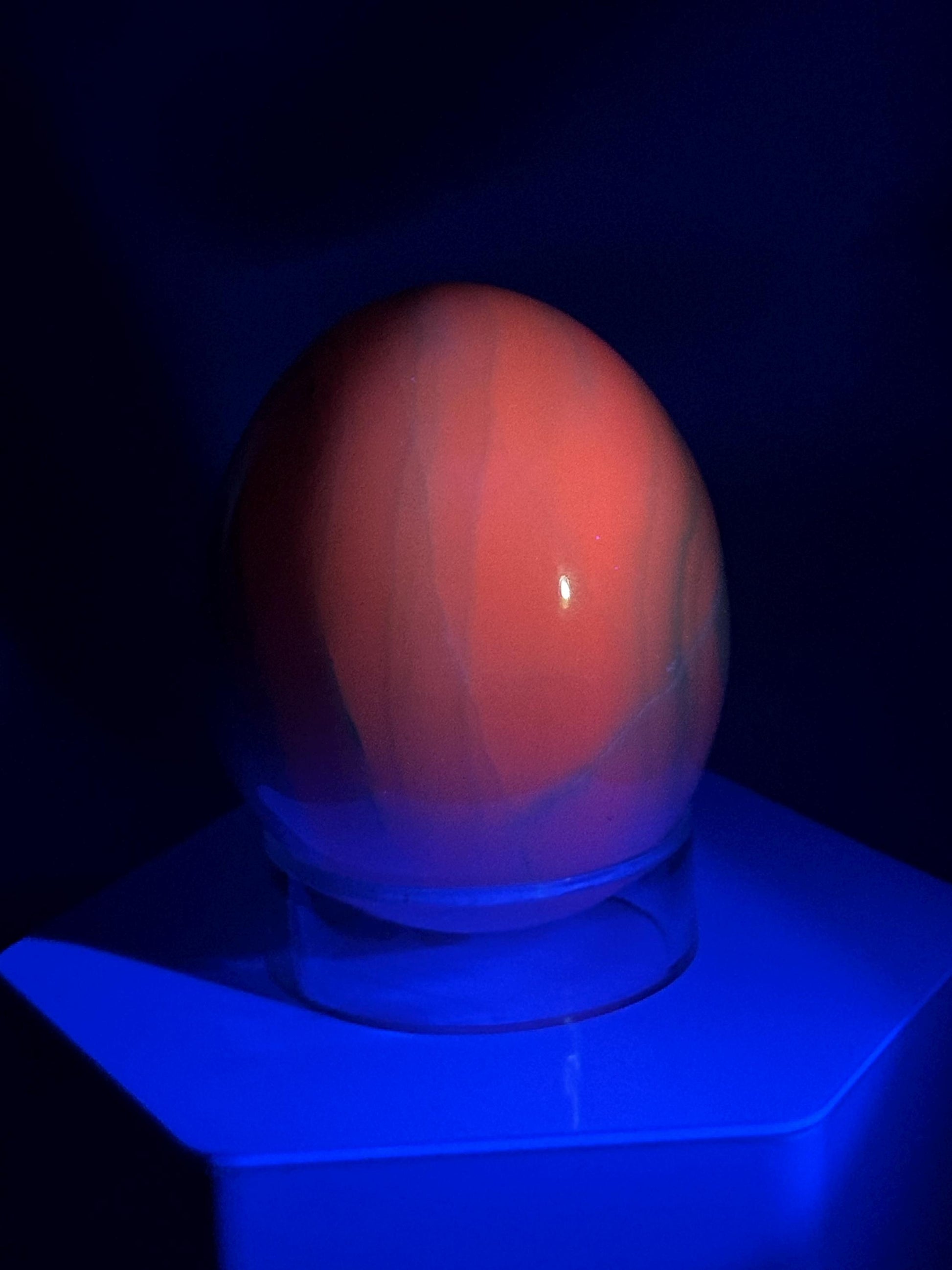 Mangano Calcite Egg | Natural Pink Calcite Crystal Egg | UV Reactive Mineral Specimen for Collectors & Display
