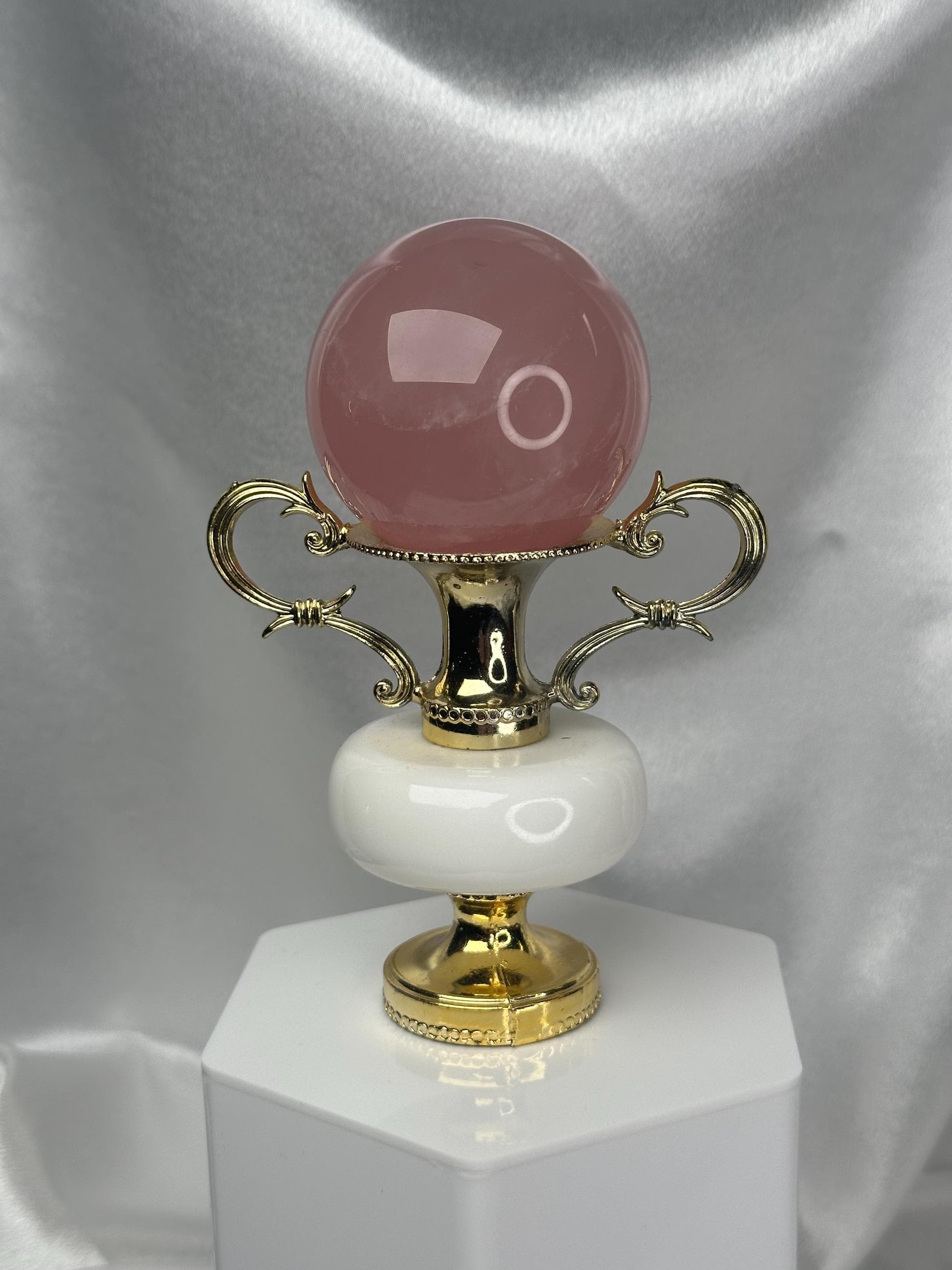 Vintage Ornate Mini Vase Sphere Stand | Decorative Metal Display Holder | Antique Style Crystal Ball Stand | Collector Home Decor Accent