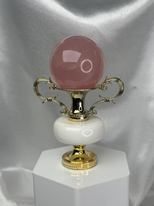 Vintage Ornate Mini Vase Sphere Stand | Decorative Metal Display Holder | Antique Style Crystal Ball Stand | Collector Home Decor Accent