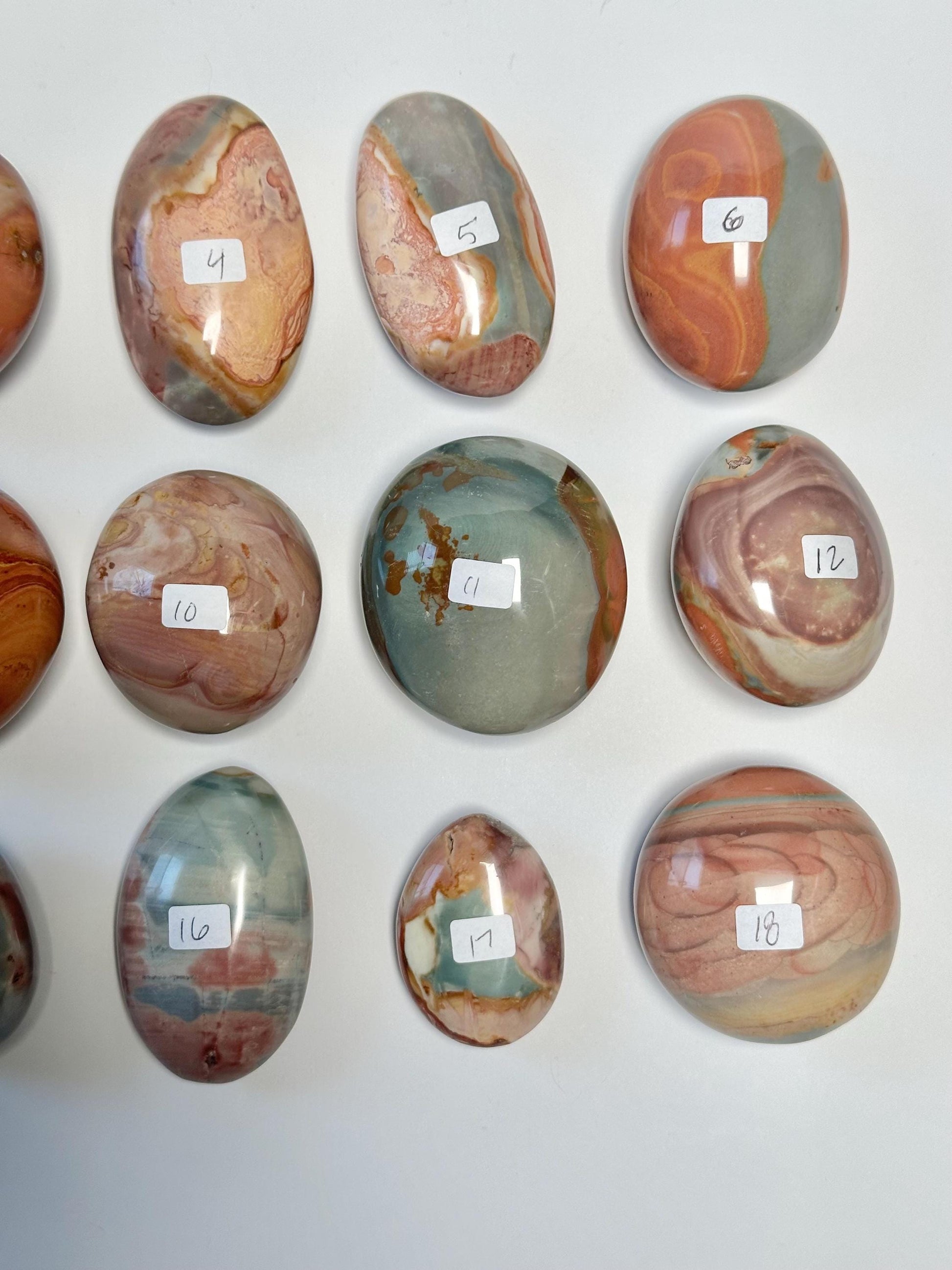 Polychrome Jasper Palmstone - YOU PICK! | Colorful Stone Handheld Sculpture | Smooth Mineral Display Piece | Decorative Crystal Collectible