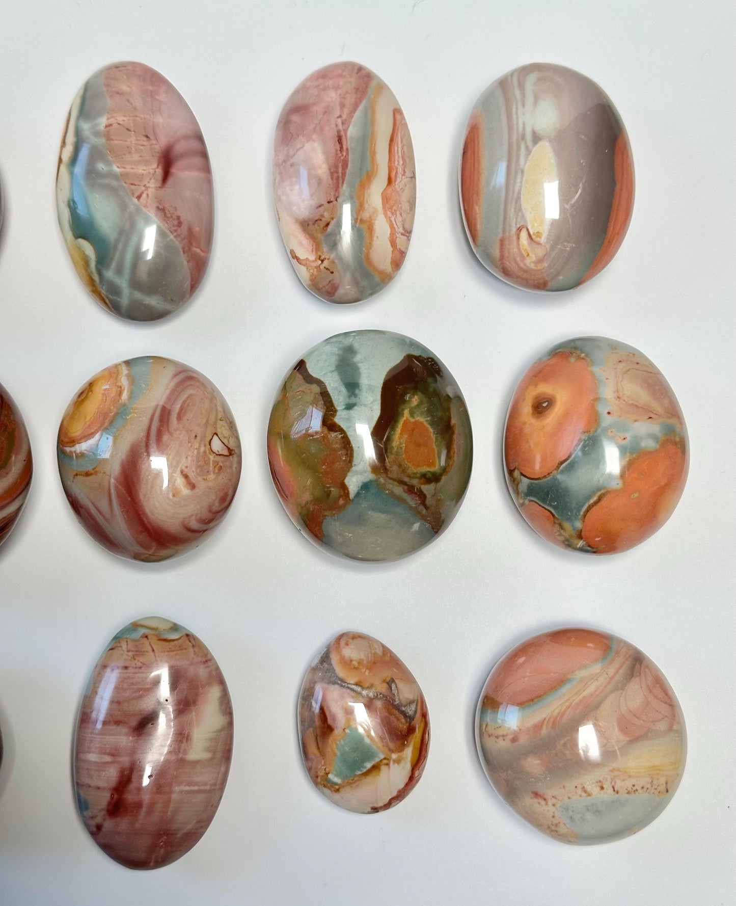 Polychrome Jasper Palmstone - YOU PICK! | Colorful Stone Handheld Sculpture | Smooth Mineral Display Piece | Decorative Crystal Collectible