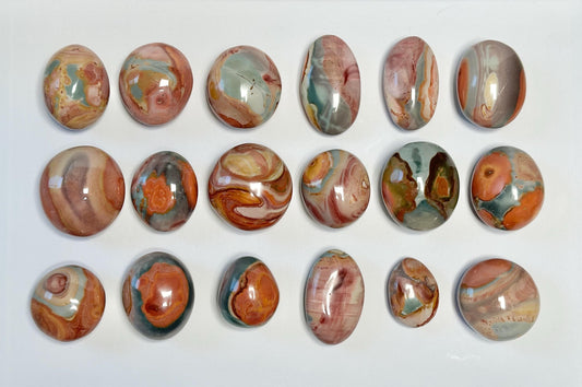 Polychrome Jasper Palmstone - YOU PICK! | Colorful Stone Handheld Sculpture | Smooth Mineral Display Piece | Decorative Crystal Collectible