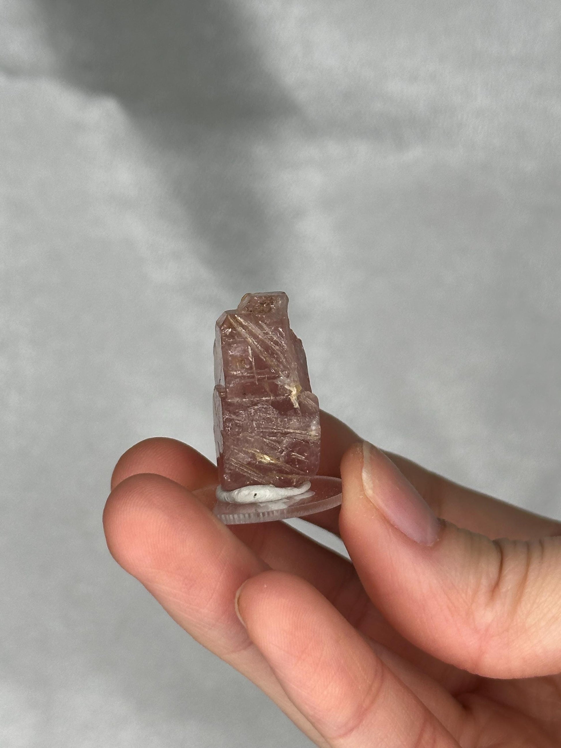 Gemmy Pink Apatite Specimen | Rosy Crystal Formation | Natural Mineral Display Piece | Collector Showcase Decorative Accent