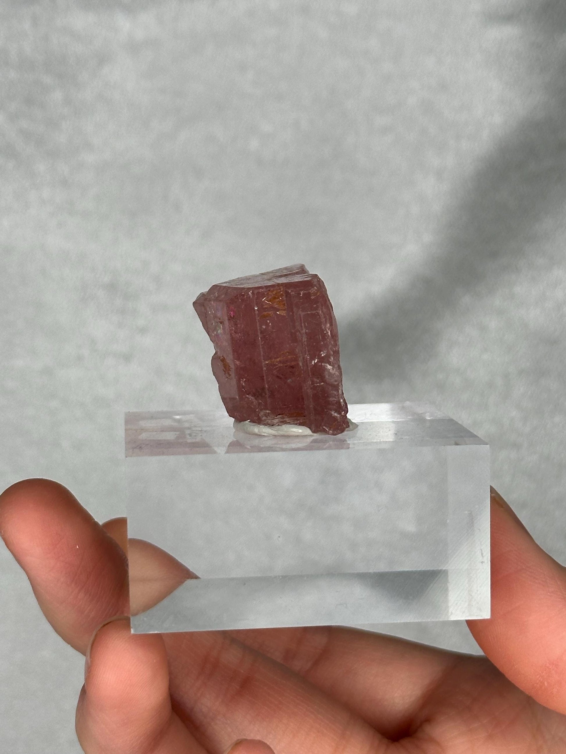 Gemmy Pink Apatite Specimen | Rosy Crystal Formation | Natural Mineral Display Piece | Collector Showcase Decorative Accent