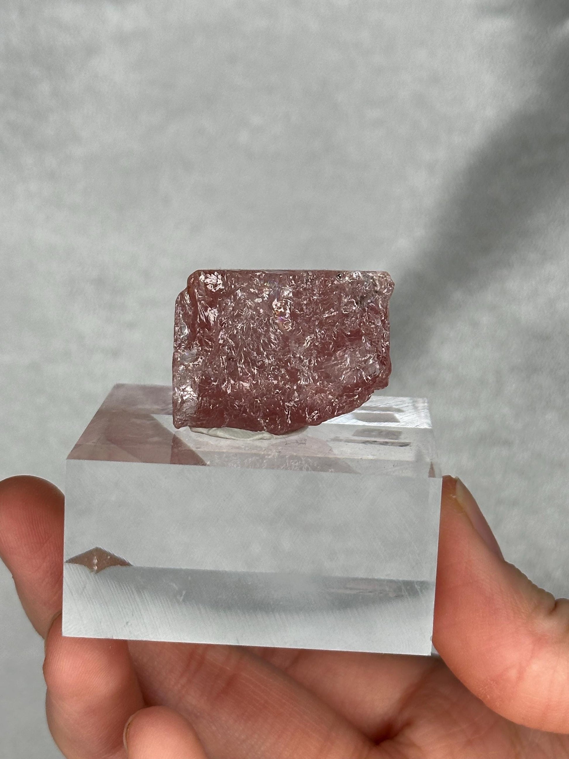 Gemmy Pink Apatite Specimen | Rosy Crystal Formation | Natural Mineral Display Piece | Collector Showcase Decorative Accent