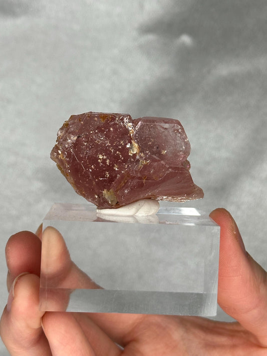 Gemmy Pink Apatite Specimen | Rosy Crystal Formation | Natural Mineral Display Piece | Collector Showcase Decorative Accent