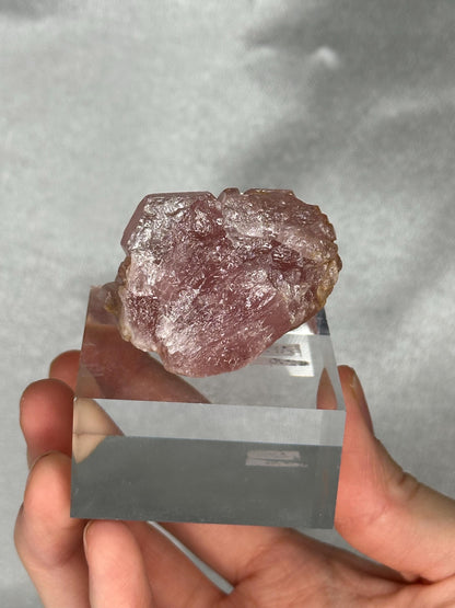 Gemmy Pink Apatite Specimen | Rosy Crystal Formation | Natural Mineral Display Piece | Collector Showcase Decorative Accent